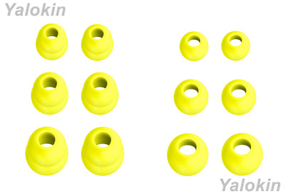 12pcs Eartips for LG Tone Free HBS FN7 FN6 FN4 - Neon Yellow Earbuds (DF-3SZ)