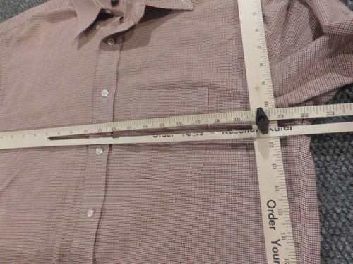 Croft and Barrow Mens Dress Shirt 15.5 red plaid button up - Picture 7 of 12