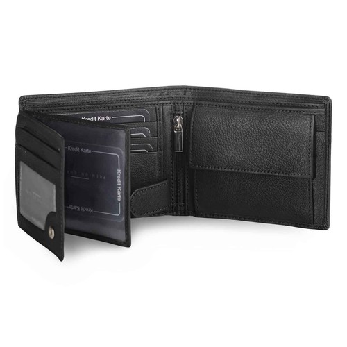 Portafoglio Uomo Porta Carte Rfid Slim Credito Tessere Portamonet Pelle Piccolo - Foto 18 di 60