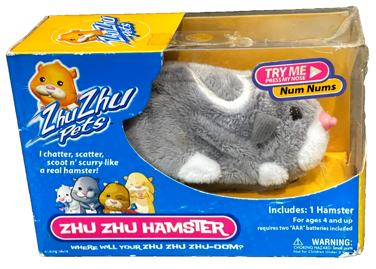 Zhu Zhu Pets Hamster Toy 2008 Num Nums Grey #86653 New In Box | eBay
