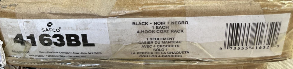 Perchero Safco con 4 ganchos dobles negro 21” W x 21” D x 70” H modelo # 4163BL NUEVO Foto 2 de 2