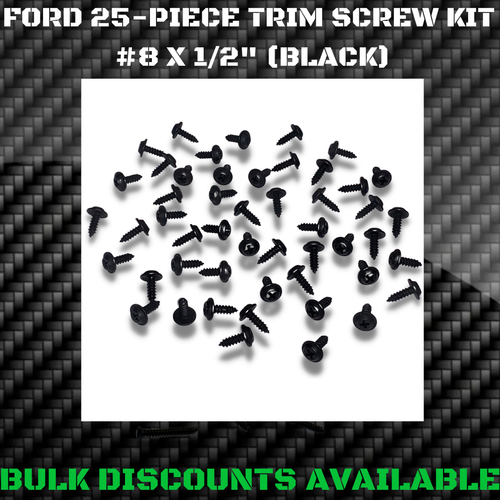 1964+ Ford Mustang GT II Interior Exterior Wheel Molding Trim Screws BLACK OEM - 第 1/2 張圖片