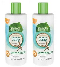 Seventh Generation 10.5 oz Coconut Care Gentle Head To Toe Creamy Body Wash 2pac