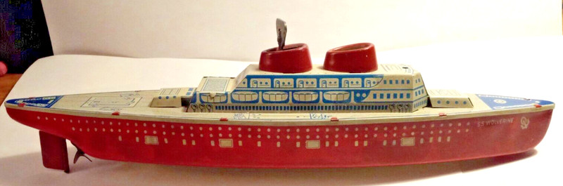 Wolverine Mechanical Wind up Luxury Liner No.93 Factory Mint with box remains
