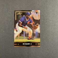 1991 Mo Vaughn Leaf Gold Rookies Boston Red Sox Baseball Card #BC7.