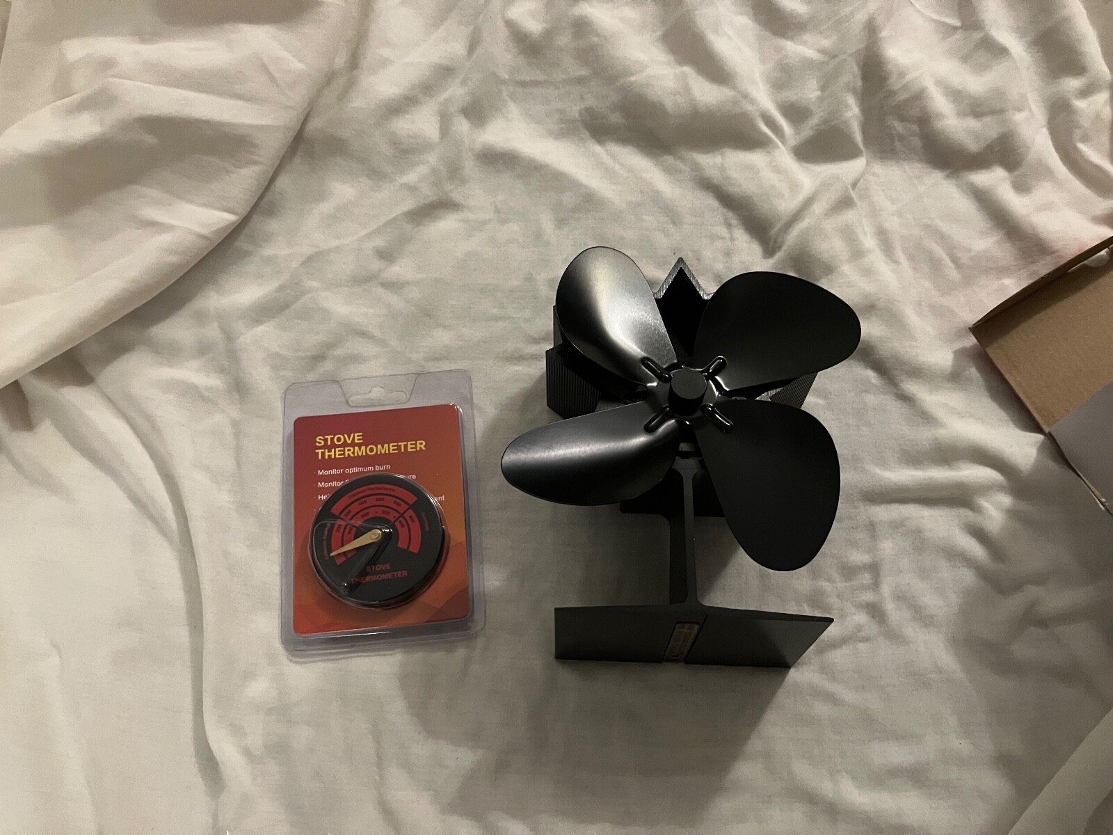 Heat Powered Stove Top Fan Used Once and reboxed. Black Stove