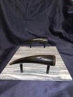 Gray Marble Cheese Board with Horn Handles 10”x12”