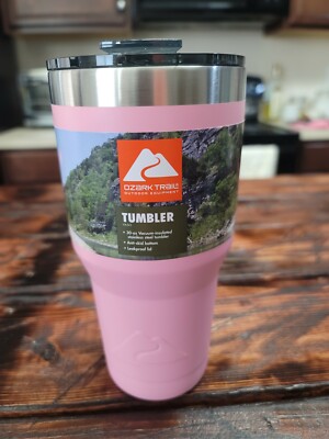 Ozark Trail Double-Wall Vacuum-Sealed Stainless Steel Tumbler, Pink, 30 oz  NEW!! | eBay