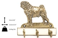 Pug - brass hanger with image of a dog, high quality Art Dog USA