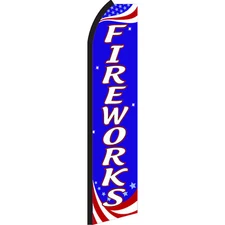 Fireworks Rwb 2 1/2 ft X 11 1/2 ft Polyester Swooper Flag