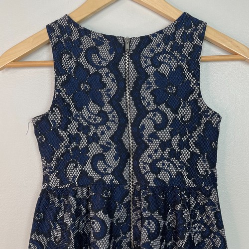 Justice Dress 7 Black Blue Silver Sparkle Holiday Party Floral Brocade Girls NWT - Picture 5 of 12
