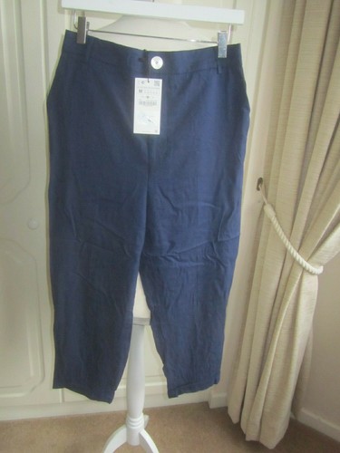 BNWT ZARA WOMAN NAVY LYOCELL ANKLE 