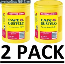 2 PACK - Cafe Bustelo Festival Size Dark Roast Ground Coffee 46 Oz (Total 92 oz)
