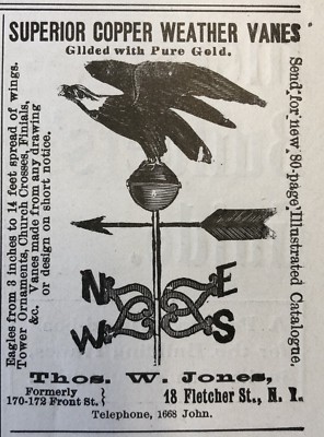 1902 Antique Weathervane Steel Stamped Ceilings Fronts Elevator Building Ads