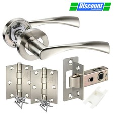 Internal Door Handle Pack with Chrome Door Handles, Door Hinges and Door Latch