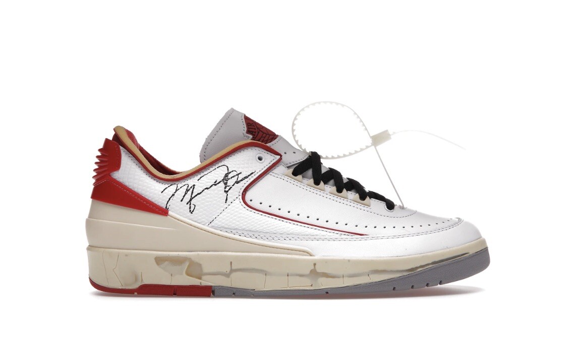 OFF WHITE X NIKE Nike Air Jordan 2 Retro Low SP x Off bianche UK10 5 US11 5 rosso bianco