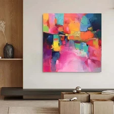 Handmade Oil Painting On Canvas Abstract Pink Wall Art Home Decor Abstract