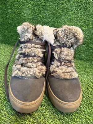 Cougar Women s Daniel Brown, Suede Faux Fur Sneaker, Waterproof New Size 8 1/2