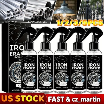 5x Iron Eraser Rust Remover Spray, Car Wheel Paint Brake Dust Fast Cleaner 120ml
