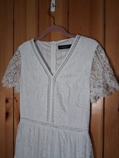Bohemian Lace Gown Bridal Maxi Dress White Eyelet Lace Whimsical