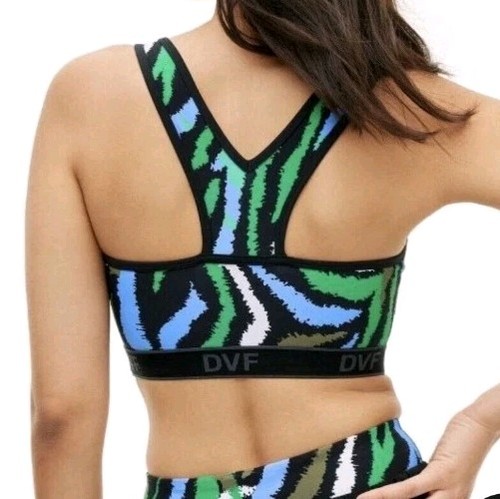 SET reggiseno sportivo e pantaloncini da motociclista DVF x Target taglia XXS stampa zebrata - Foto 3 di 5
