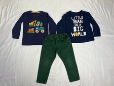 Kids Kleidungsset Jungen Alter 3 Navy Langarm Graphic Tops Grüne Slim Jeans