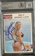 Brandi Love Signed Custom Trading Card Beckett Encapsulated Autograph Grade 10