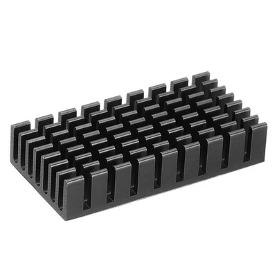 Kühlkörper 50x25x10mm Aluminium Heat Sink mit blau Wärmeleitfolie Schwarz - Bild 1 von 4