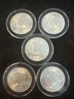 1 oz Silver Rounds - Buffalo * Lot Of 5 Rounds .999 Fine Silver