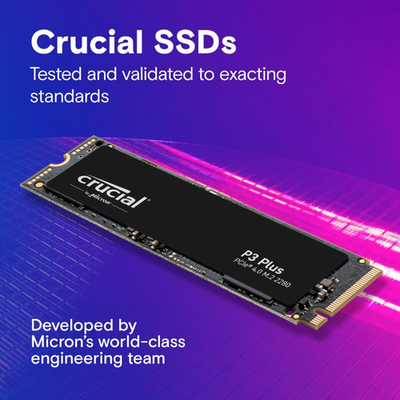 Crucial P3 plus Pcie Gen4 Nvme 1TB SSD, up to 5,000Mb/S Read