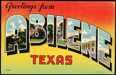 #ad Abilene Texas TX Greetings from Abilene Large Letter 1944 Comanche Vintage $5.99