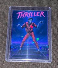 Michael Jackson Thriller Custom Holographic Refractor Card in toploader