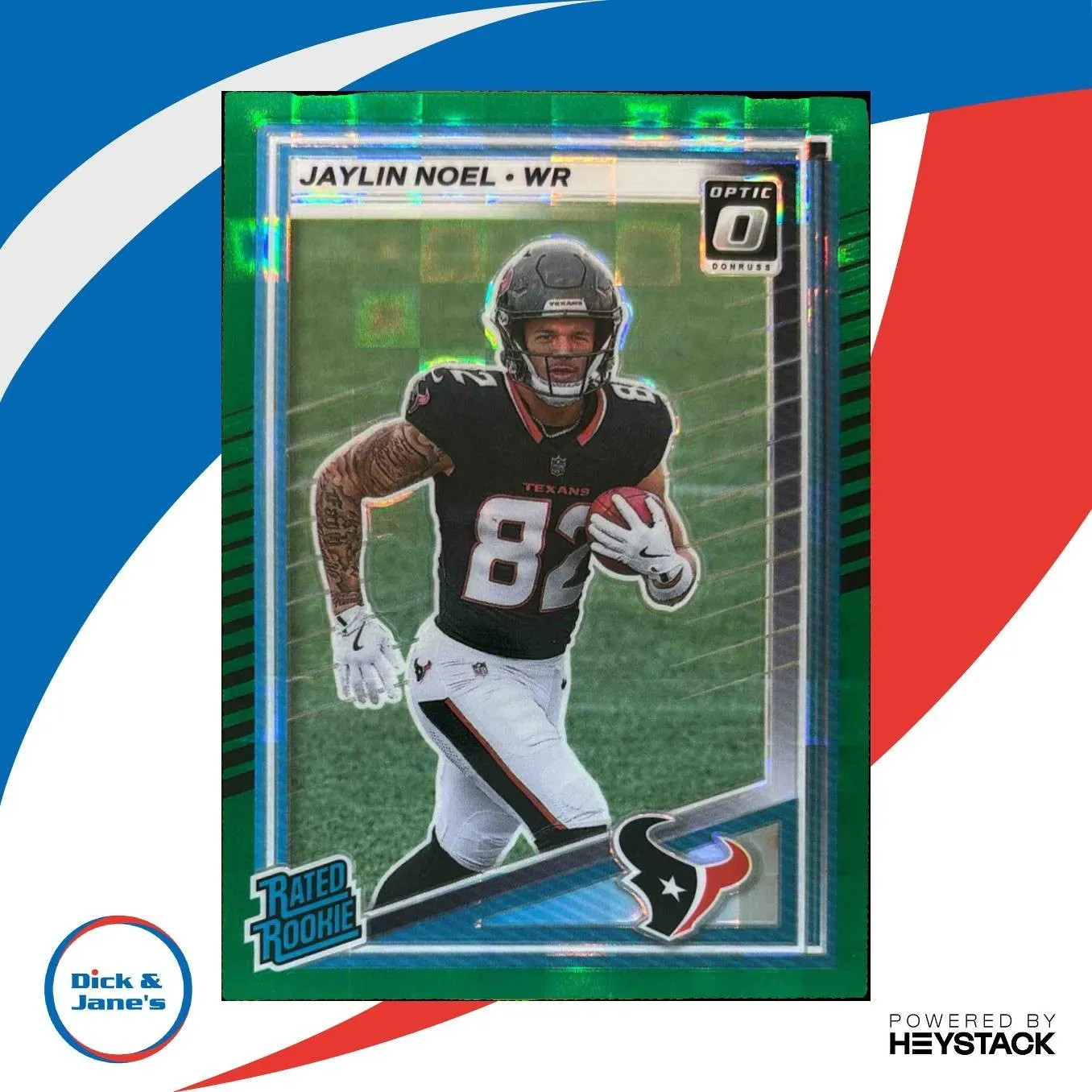 2025 Donruss Jaylin Noel Optic Preview Green Pandora /25 #324 RC Houston Texans