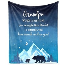 Grandpa Fathers Day Blanket 60"x50", Gifts for 60x50 inches Grandpa Gifts