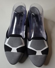 Skechers Women's Cleo Knit Loafer Skimmer Ballet Flat Sz 8 Black/White