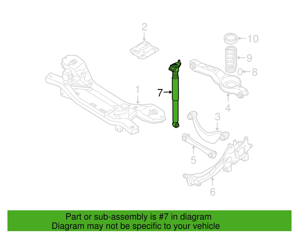 2004-2009 GENUINE MAZDA 3 SHOCK ABSORBER, NEW OEM PART, PART NUMBER BRY028910 - Image 3 of 4