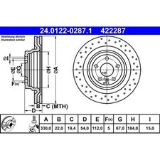 2x ATE 24.0122-0287.1 Bremsscheibe für MERCEDES BENZ M KLASSE W166