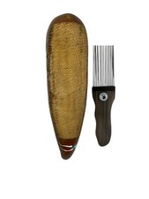 Guiro Artesanal Corte Diamante, Con Bandera PR Y Puyero -Derechito Y Gordito 12  
