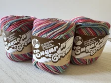 Lily Sugar 'n Cream 100% Cotton Yarn~(3) 2 oz Skeins~Painted Desert 00190