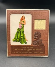 1948 Esquire Pin-Up Calendar w/ Esky Holder Portland Shingle Co 12 Prints Rare