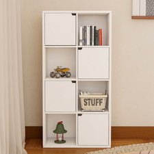 Storage Unit Shelf Door 9 Wooden Bookcase 6, Shelving Display Cube Organiser 8,