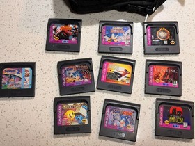 Sega Game Gear Console Bundle w/ 10 Games, Case & Power Cord &ndash; READ DESCRIPTION