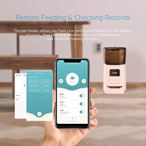 Alimentador Automático para Gatos, 2.4G WiFi 6L Dispensador de Alimentos para Gatos, Control de Aplicaciones Gato - Imagen 4 de 5