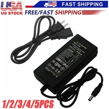 12V 5A 5 AMP 60W DC Power Supply Adapter Transformer LED Strip CCTV PC 5050 USA