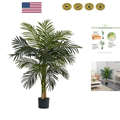 Versatile 4ft Golden Cane Palm Tree - Easy Setup for any Indoor Environment