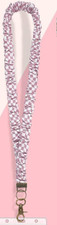 Stretchy Scrunchie Lanyard and 2 ID holders - Pink and White Checkered