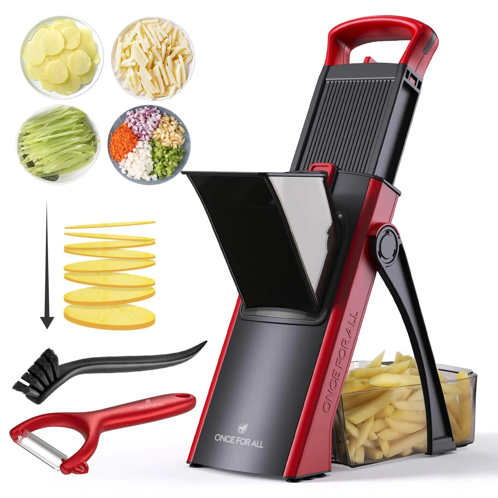 Safe Mandoline Slicer For Kitchen, Biger Size, Adjustable Vegetable Chopper F...