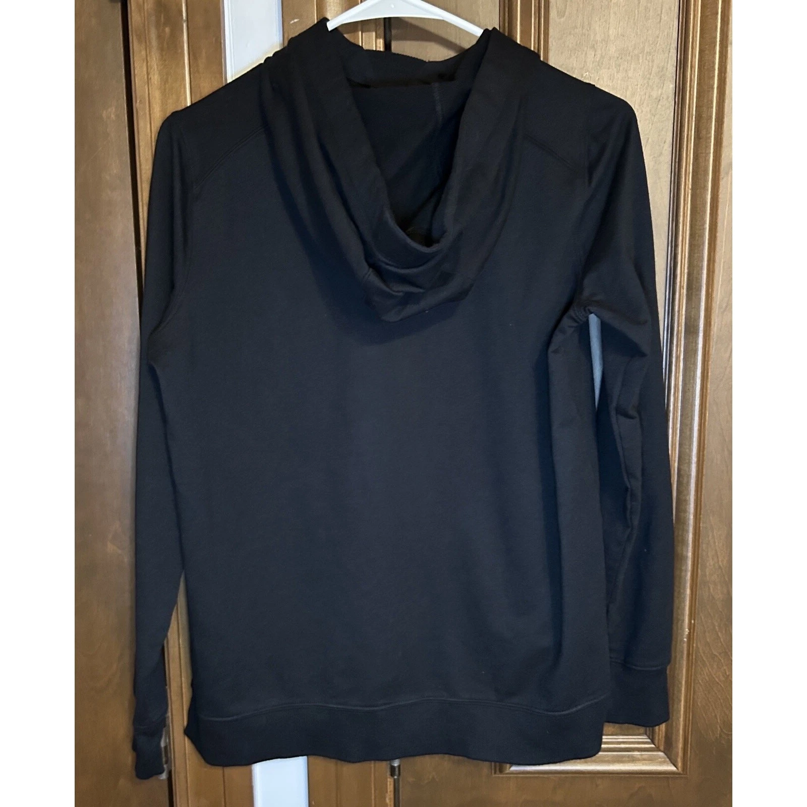 Felpa donna Michael Kors nera con cappuccio taglia media oro MK logo davanti