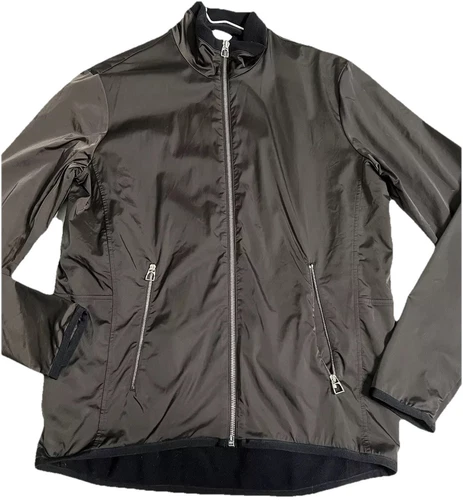 HERMÈS Giacca bomber Hermes Sellier uomo Med marrone con zip foderata in pile