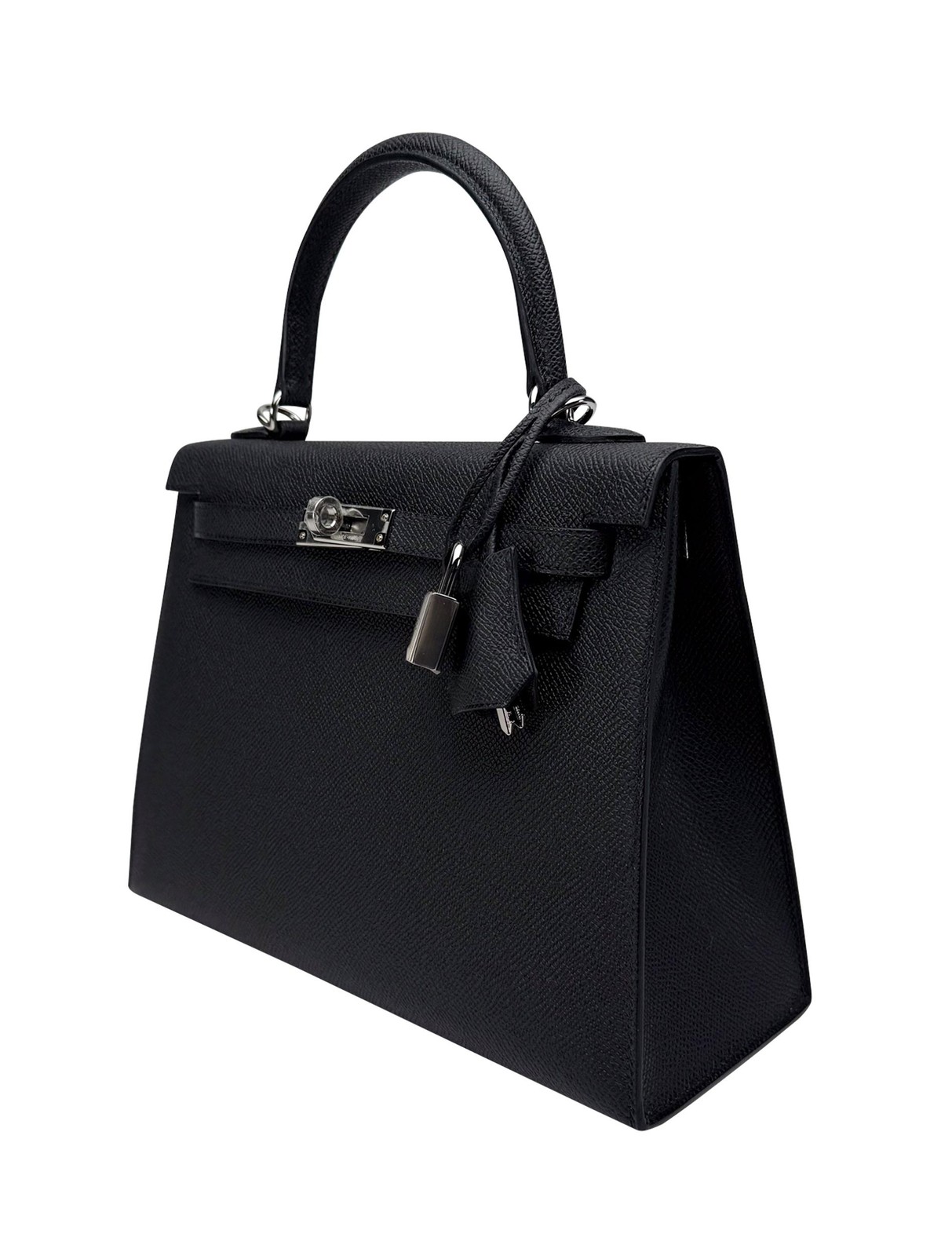 Authentic Hermes Kelly 25 Sellier Epsom Black with Palladium K image 2